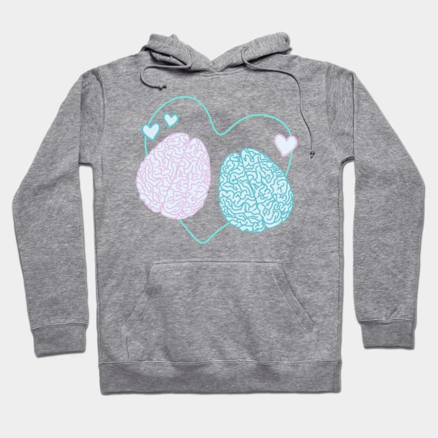 Pastel Brains in Love Hoodie by XOOXOO